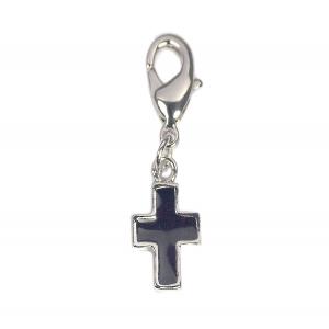 Lobster clasp black cross 9x15mm